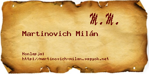 Martinovich Milán névjegykártya