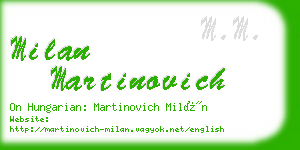 milan martinovich business card